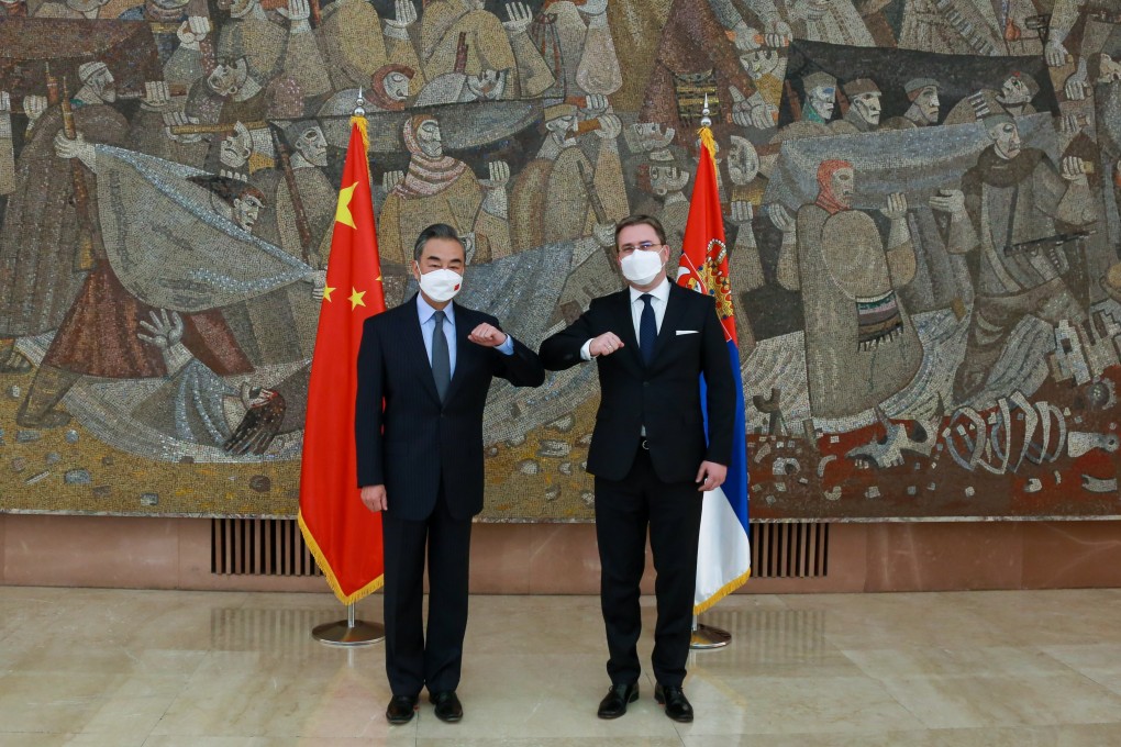 Chinese Foreign Minister Wang Yi and his Serbian counterpart Nikola Selakovic in Belgrade. Photo: Xinhua