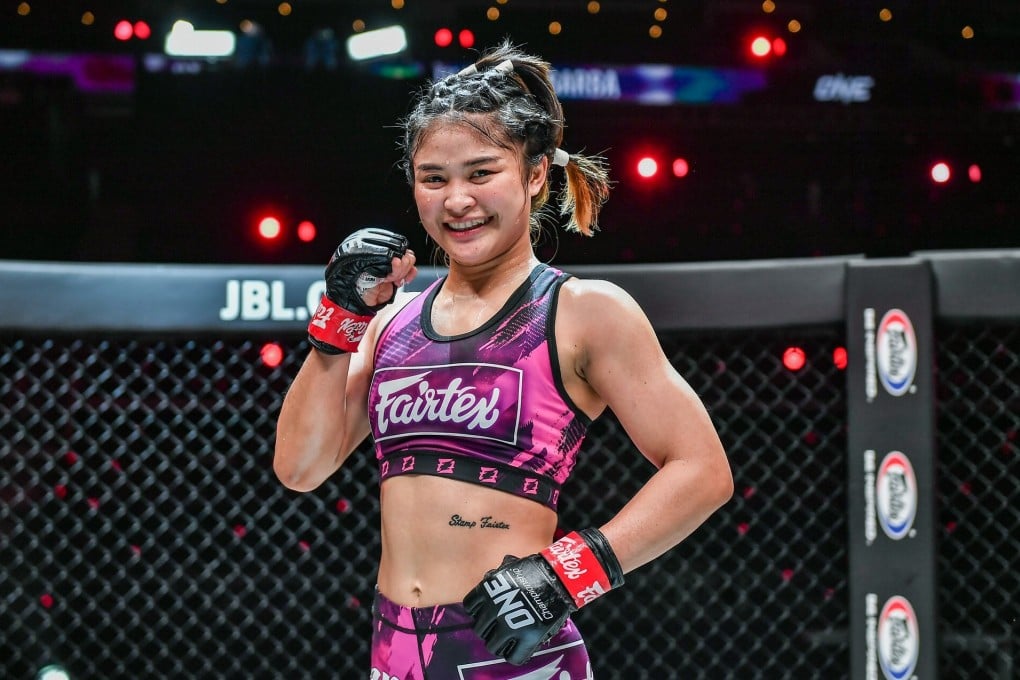 Stamp Fairtex poses after her victory against Julie Mezabarba. Photos: ONE Championship
