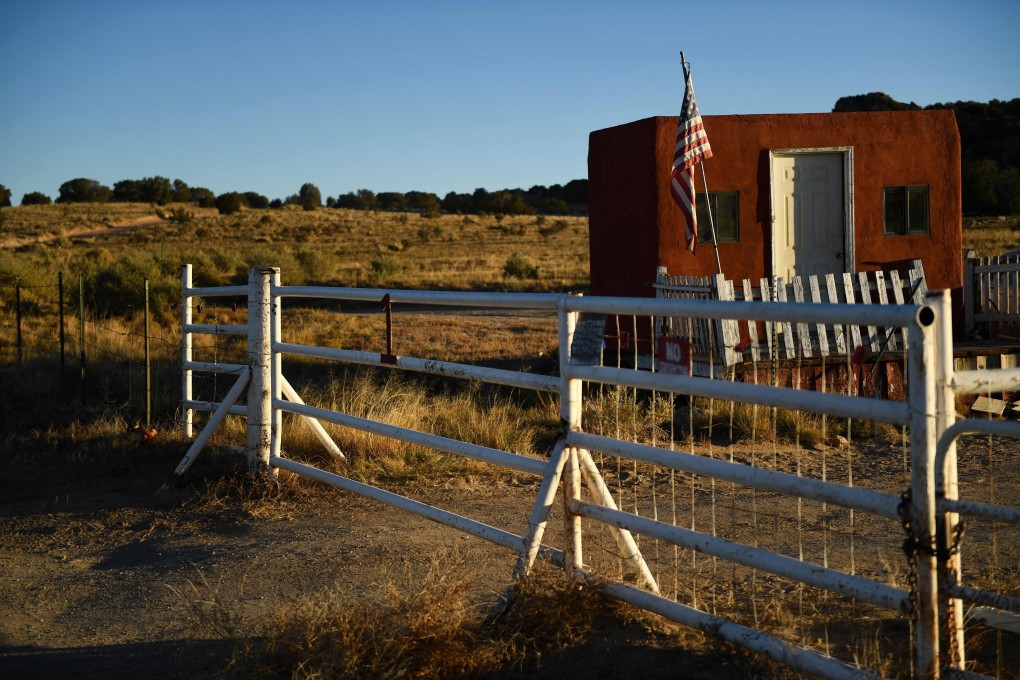 The entrance to the Bonanza Creek Ranch where the film Rust was filming is seen in Santa Fe, New Mexico, on Friday. Photo: AFP