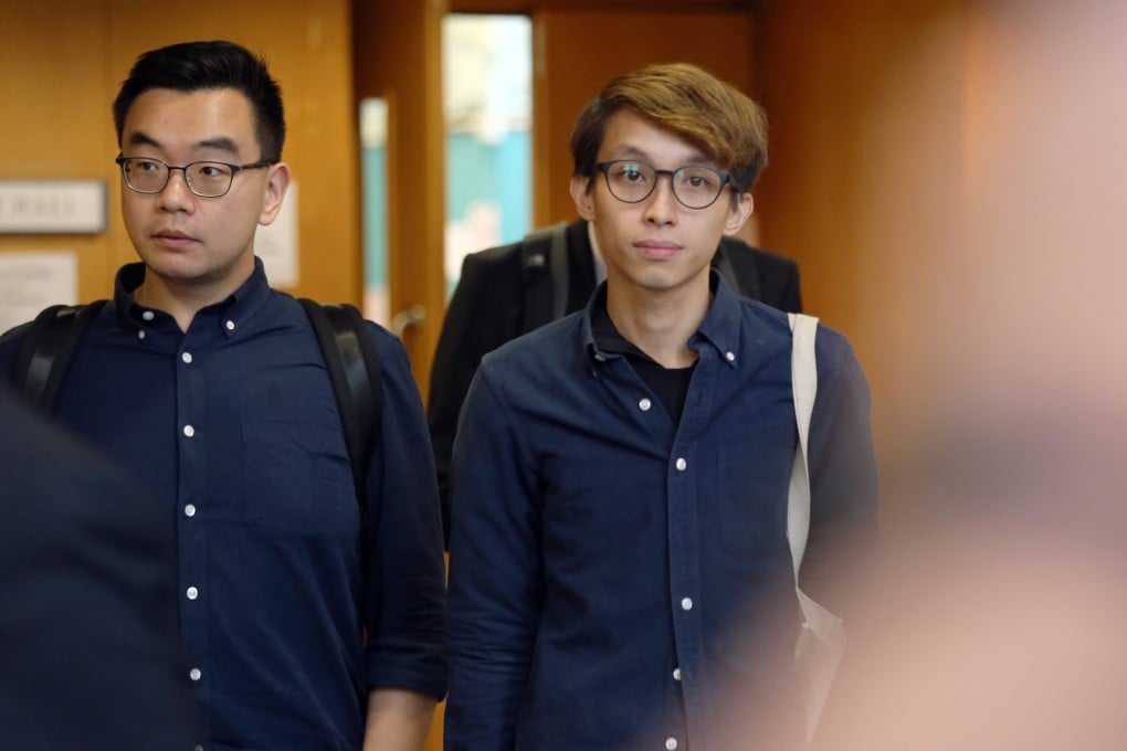 Former Civil Human Rights Front convenor Figo Chan (right) was fined HK$8,000 for his group’s refusal to disclose information to Hong Kong police. Photo: Jonathan Wong