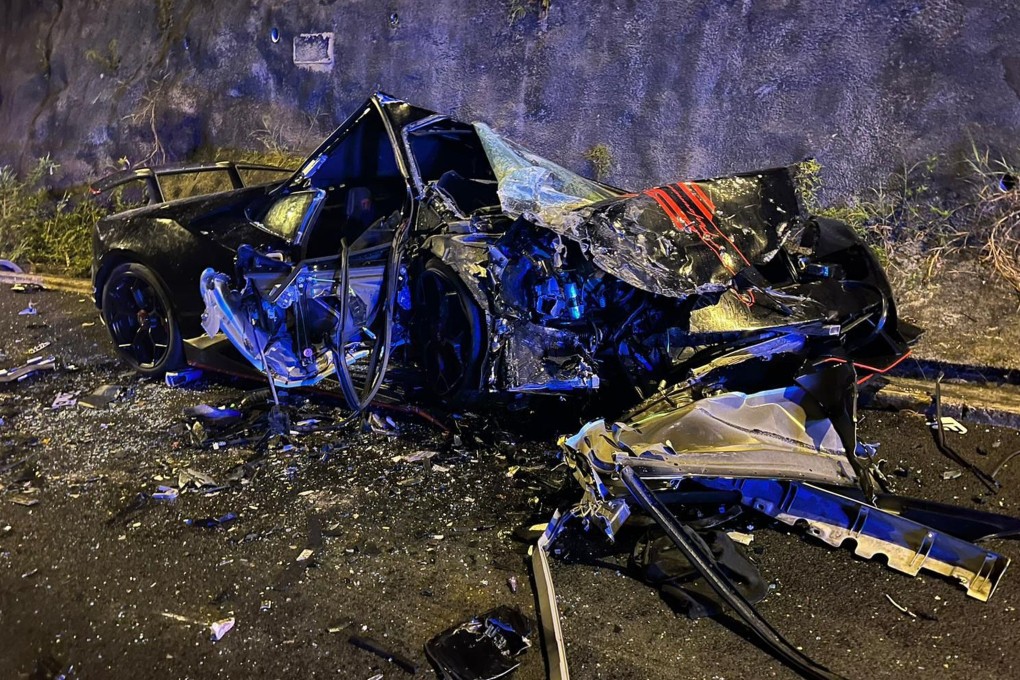 The destroyed Lamborghini Huracán Performante. Photo: Facebook