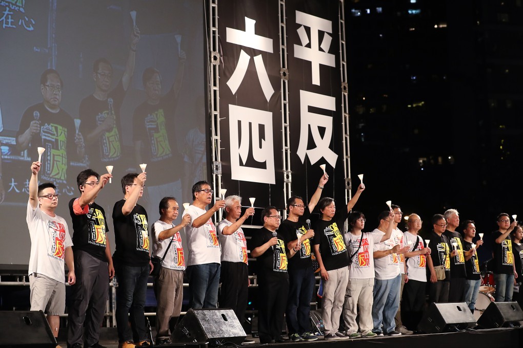 People in Hong Kong mark the anniversary of the Tiananmen Square crackdown. Photo: Edward Wong