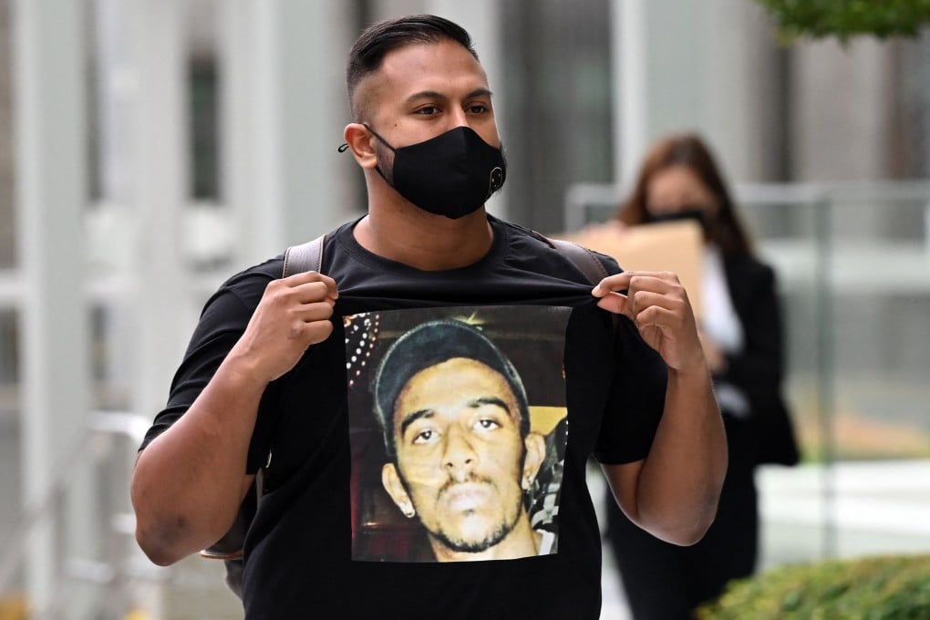 Rapper Subhas Nair arrives at court in Singapore on Monday. Photo: AFP