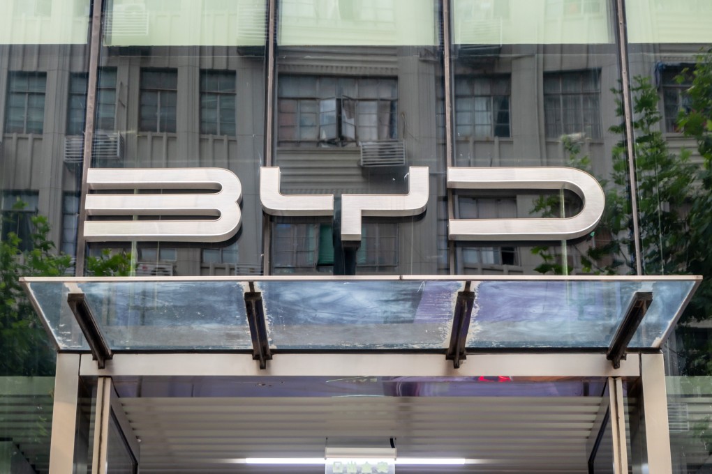 BYD's showrom in Shanghai on August 12, 2021. Photo: Barcroft Media via Getty Images.