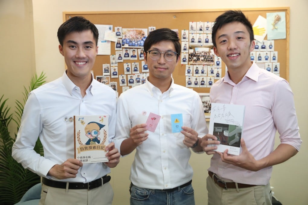 (From left) Matthew Kwok and Raymond Yang, co-founders of Just Feel Hong Kong, and Henry Lee, CEO of Teach For Hong Kong. Photo: Edmond So