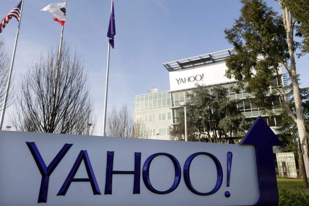 Yahoo’s logo is seen outside its headquarters in Sunnyvale, California. The US internet company discontinued its few remaining online services in mainland China on Monday. Photo: AP
