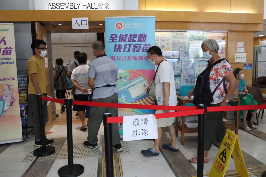 So far, 4.6 million people, or 68.7 per cent of the eligible population, have received at least one dose of Covid-19 vaccine in Hong Kong. Photo: Edmond So