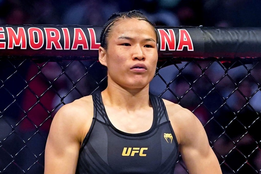Zhang Weili looks on before fighting Rose Namajunas at UFC 261 at VyStar Veterans Memorial Arena. Photos: Jasen Vinlove/USA TODAY Sports