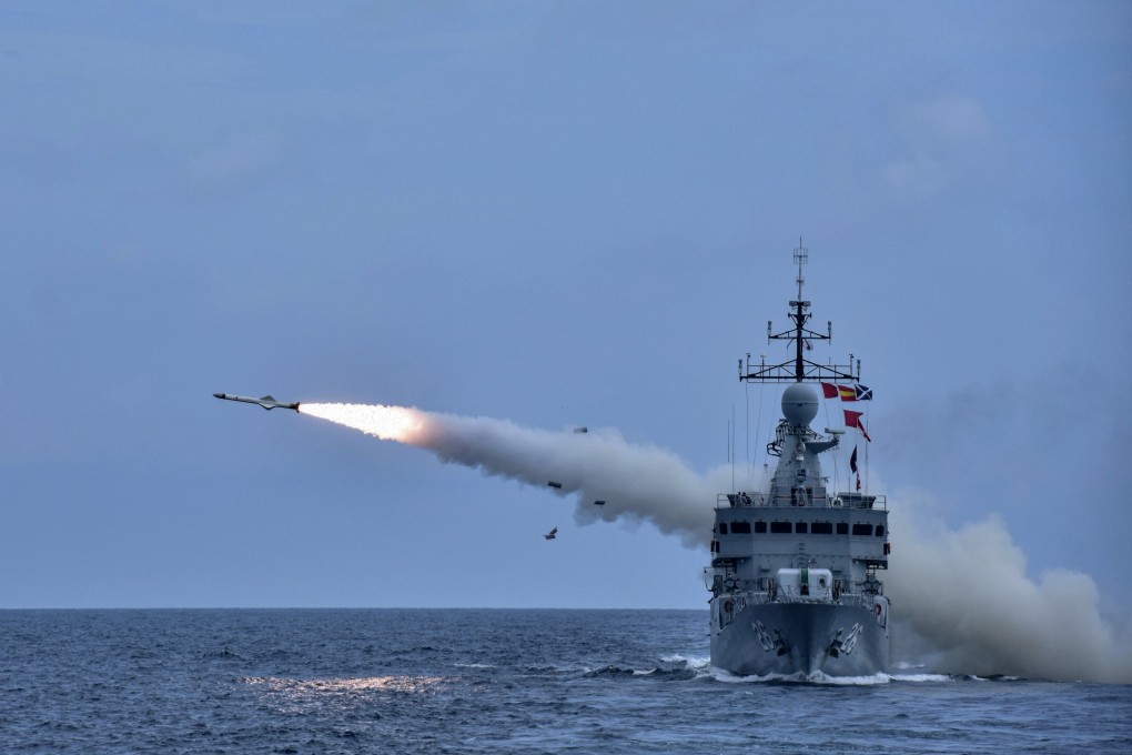 A Malaysian Navy ship takes part in an exercise in the South China Sea. Photo: DPA