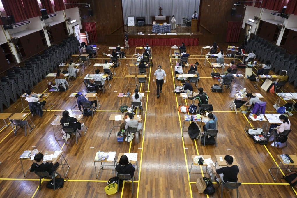 Students take the Diploma of Secondary Education in April this year. Photo: May Tse
