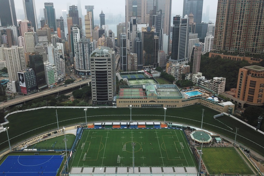 An aerial view of the Hong Kong Football Club in Causeway Bay, where the patient works. Photo: SCMP