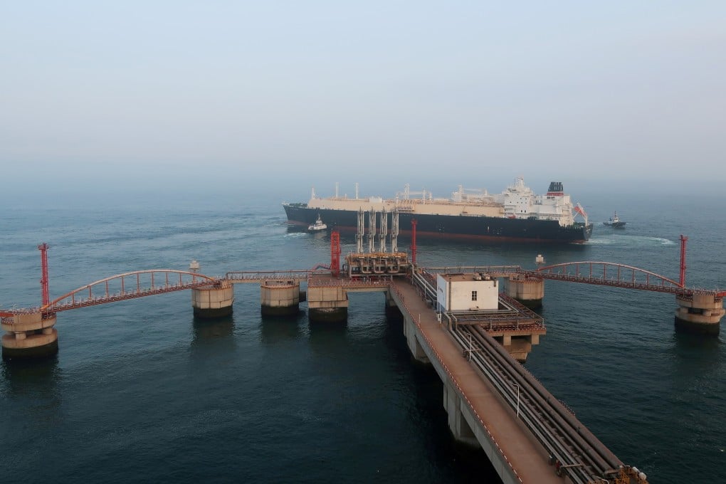 A liquified natural gas (LNG) tanker leaves the dock after discharge at PetroChina’s receiving terminal in Dalian, Liaoning province. Photo: Reuters