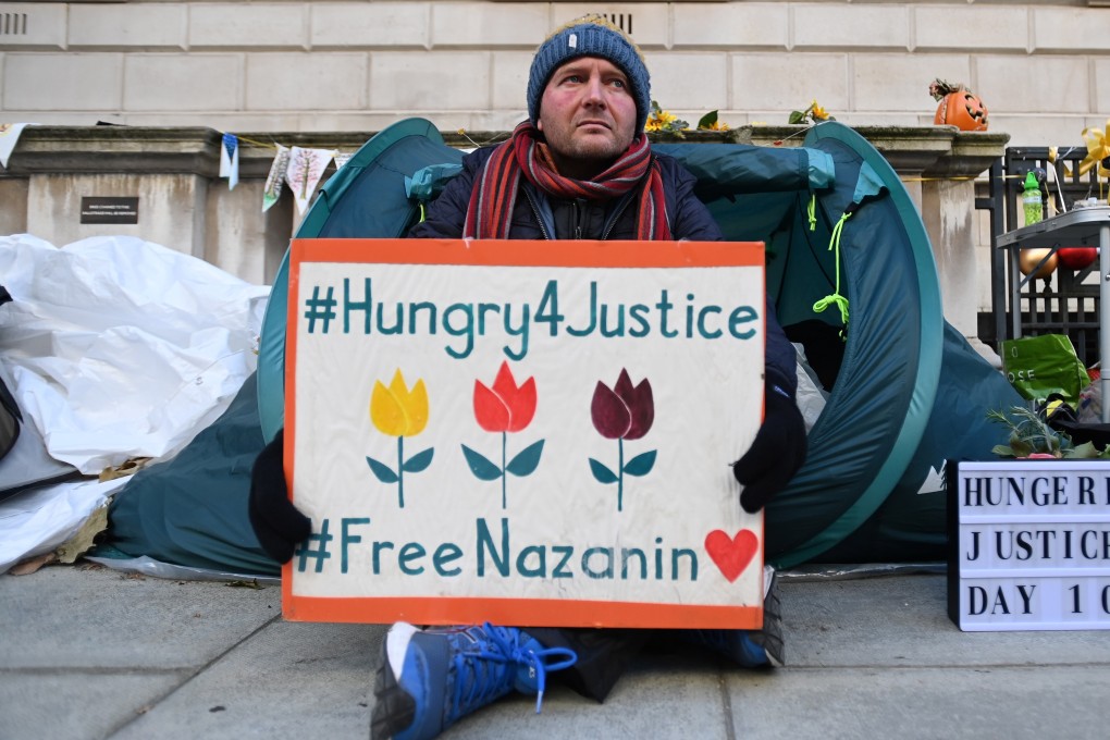 Richard Ratcliffe began a hunger strike outside the Foreign Office in London some two weeks ago. Photo: EPA-EFE