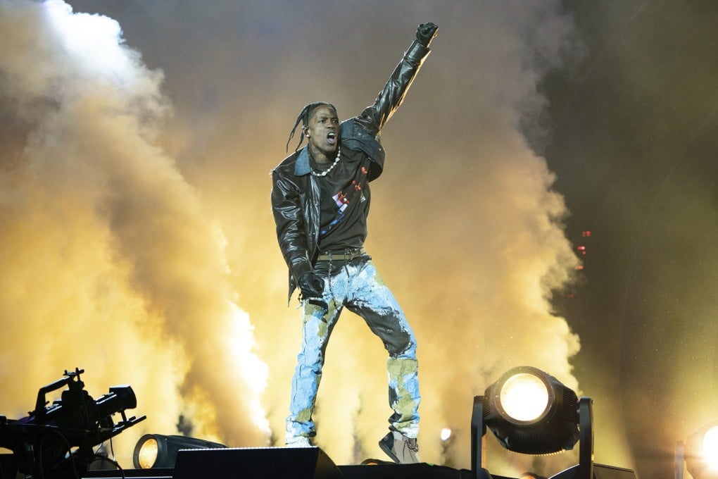 Rapper Travis Scott performs at the Astroworld music festival on Friday in Houston. Photo: Invision/AP