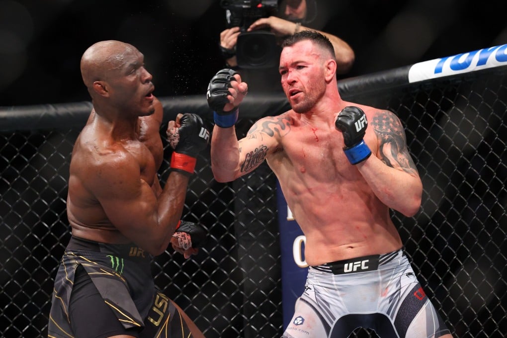 Colby Covington throws a punch against Kamaru Usman during UFC 268 at Madison Square Garden. Photo: Ed Mulholland/USA TODAY Sports