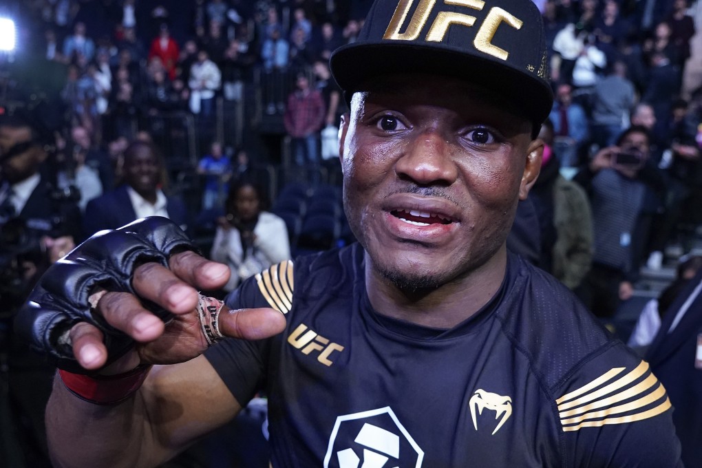 Kamaru Usman looks on from the Octagon after defeating Colby Covington in their welterweight title bout at UFC 268. Photos: AP