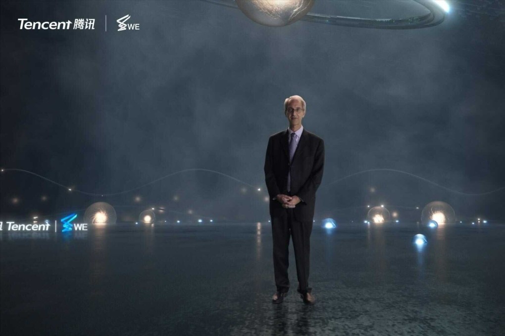 Stanford University researcher Krishna Shenoy speaks during the Tencent WE Summit broadcast online on Monday. Photo: Handout