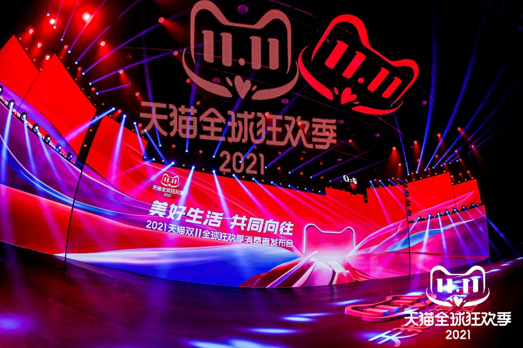 Alibaba’s Tmall promotes the 2021 Singles’ Day shopping festival ahead of presales, which started on October 20. The world’s largest shopping festival is less of a draw this year than it used to be amid increased competition and a regulatory crackdown from Beijing. Photo: Handout
