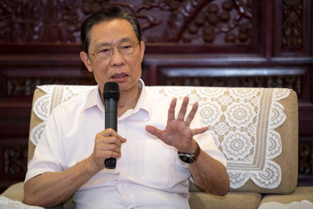 Zhong Nanshan speaks to reporters in Guangzhou in June. Photo: Handout