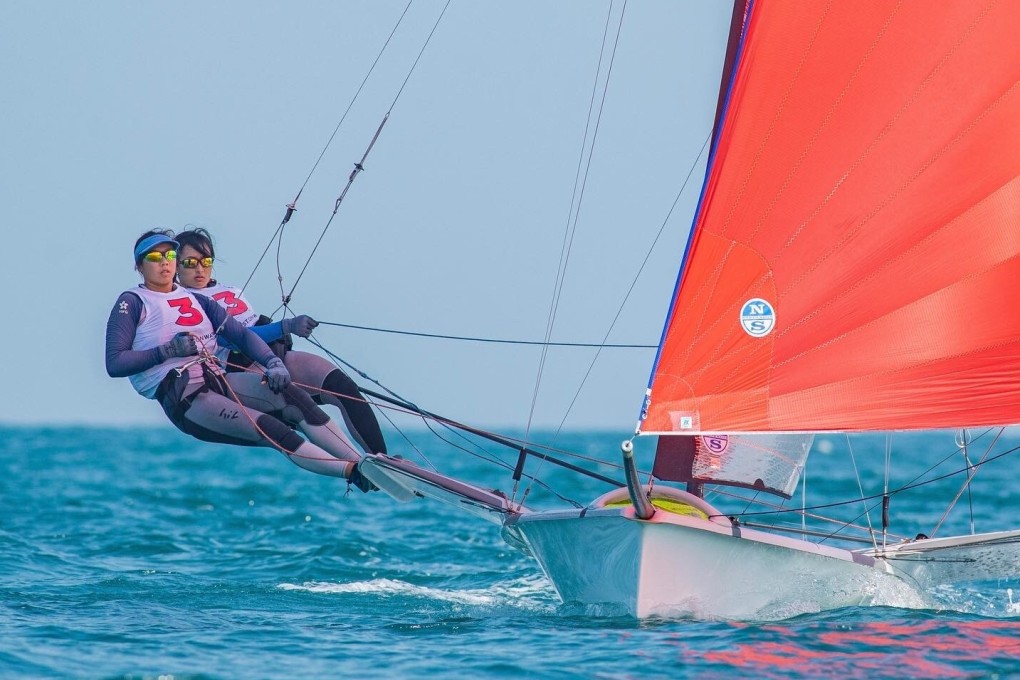 Molly Highfield and Sandy Choi Wing-chi win the junior 2021 Asian Championships 49x class and turn their attention to World Championships. Photos: Oman Sail