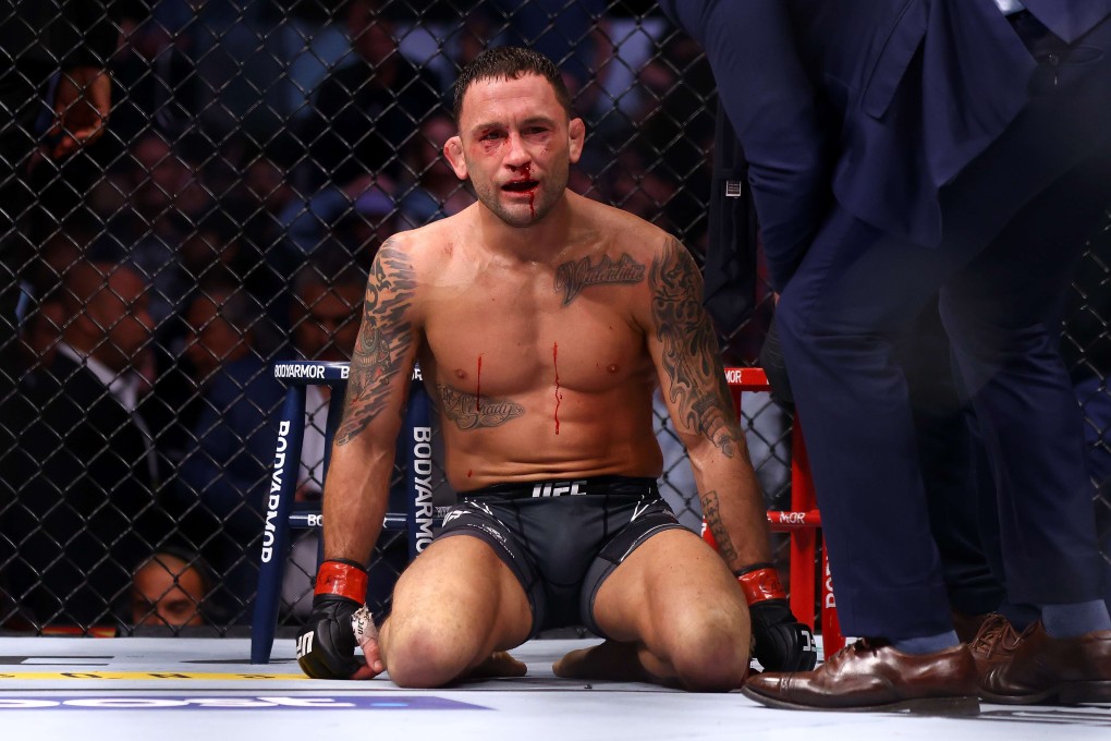 Frankie Edgar reacts after losing to Marlon Vera in their bantamweight bout at UFC 268. Photo: AFP