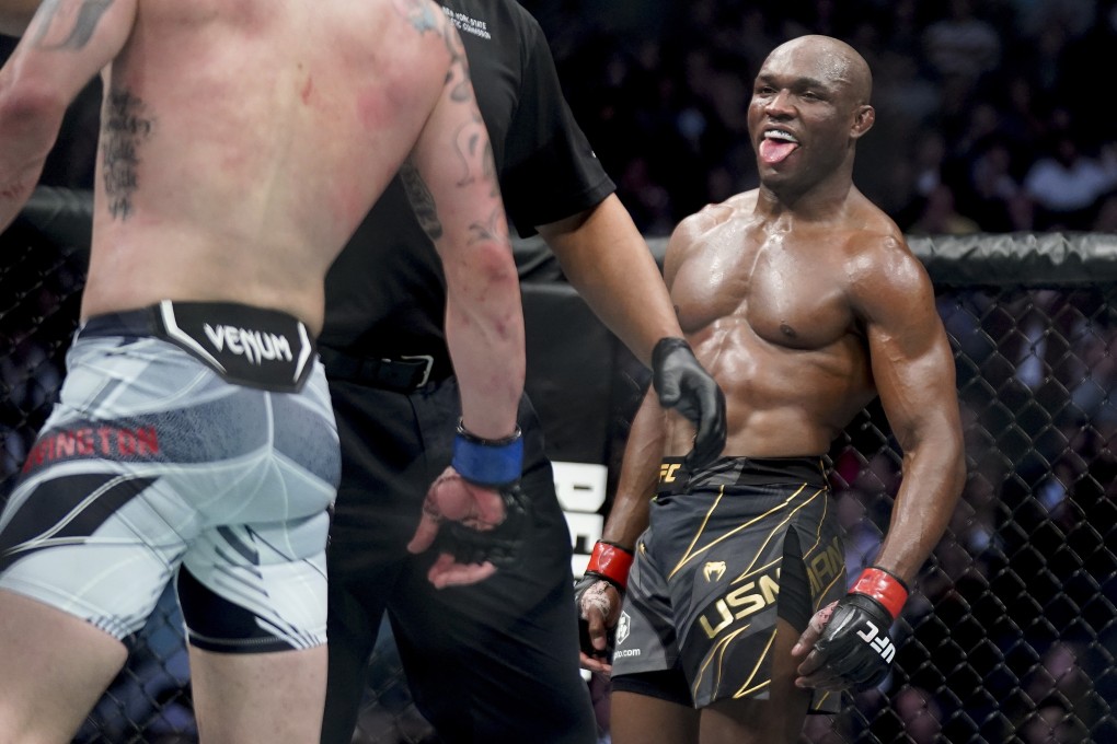 Is Kamaru Usman the greatest welterweight of all-time? Georges St-Pierre might have something to say about that. Photo: AP