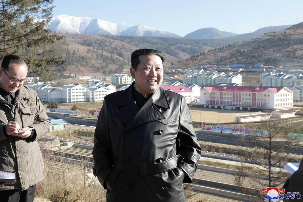 North Korean leader Kim Jong-un inspects the Samjiyon city development project in Ryanggang province, North Korea. Photo: Korean Central News Agency/Korea News Service via AP