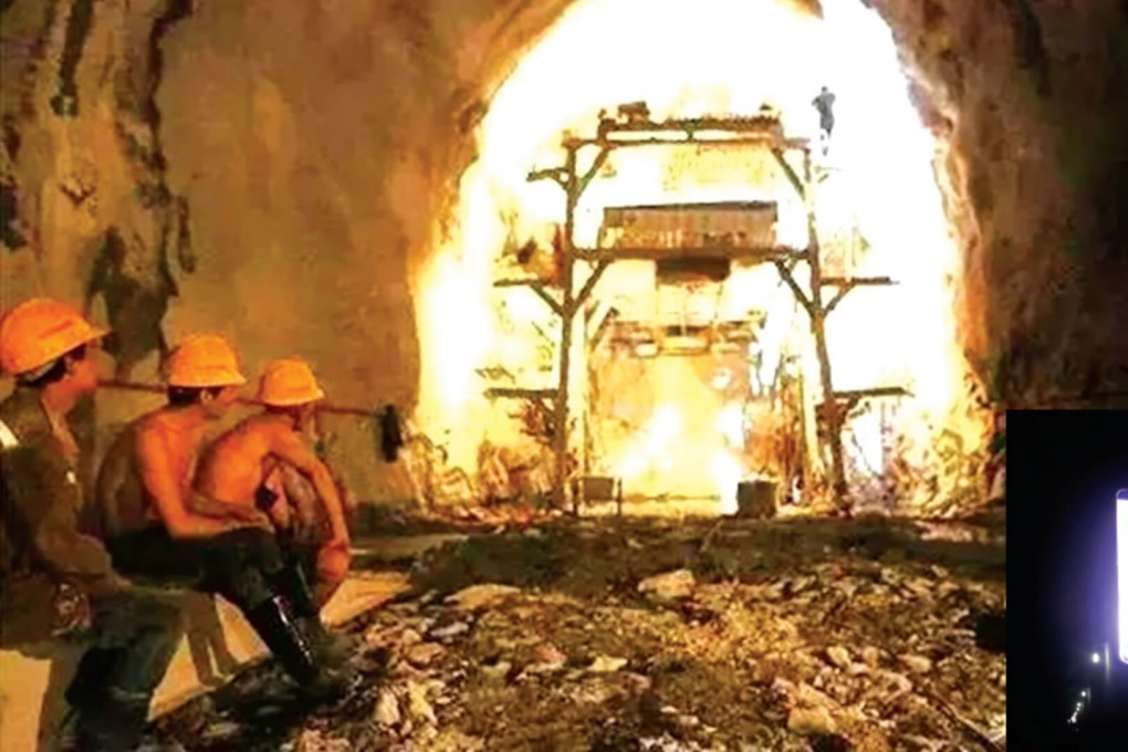 Workers have had to withstand high temperatures in the tunnels. Credit: Southwest Jiaotong University