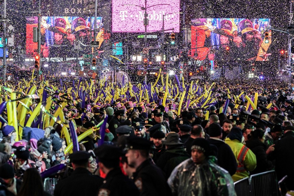 Revellers celebrate New Year’s Eve in Times Square in New York in December 2019. Photo: Reuters