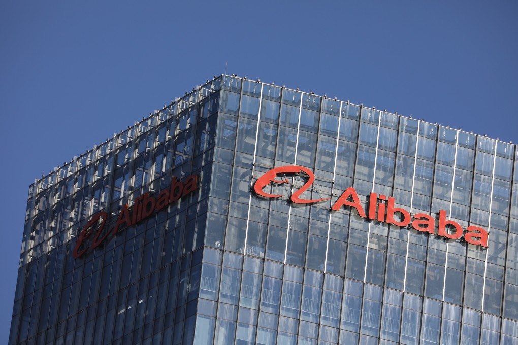The logo of Alibaba seen on its office building in Beijing on August 26. Photo: Simon Song