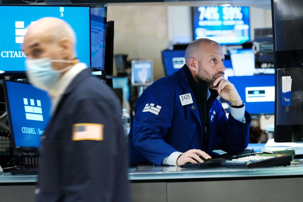 Traders work on the floor of the New York Stock Exchange on Monday. Photo: Getty Images via AFP