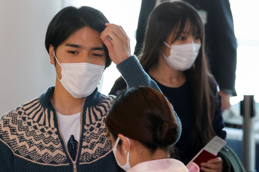 Mako Komuro and her husband Kei Komuro at the airport in Tokyo. File photo: Reuters