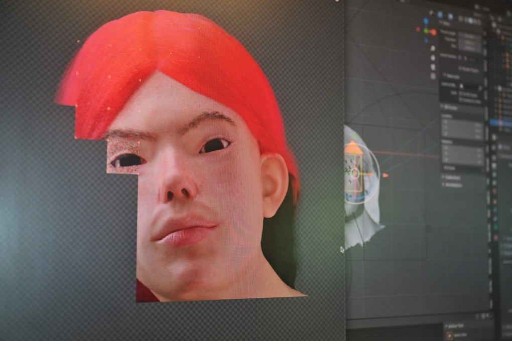 Non-binary virtual influencer Bangkok Naughty Boo at a design studio in Bangkok in October 2021. A global phenomenon of fictional characters is blurring the lines between virtual and reality with several made in Thailand promising to stay forever young and on-trend. Photo: AFP