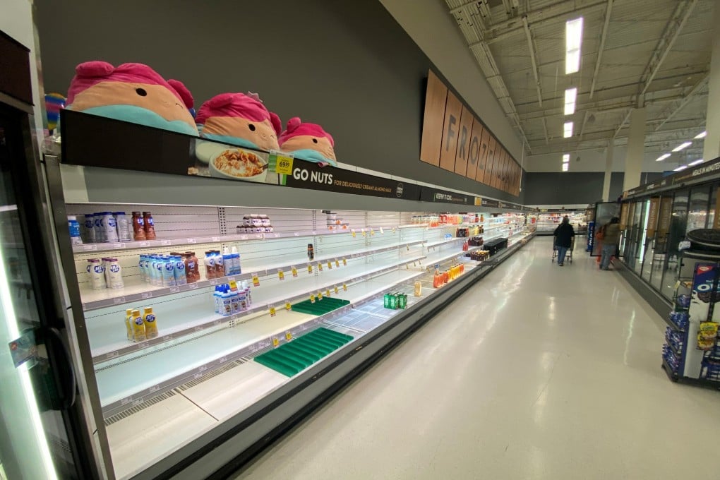 Near-empty shelves in a grocery store in Kelowna, following catastrophic flooding in British Columbia, Canada. Photo: Christian Sasse via Reuters