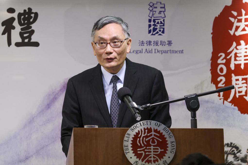 Chief Justice Andrew Cheung delivers a speech at the opening ceremony of the Law Society’s Law Week on Friday. Photo: May Tse