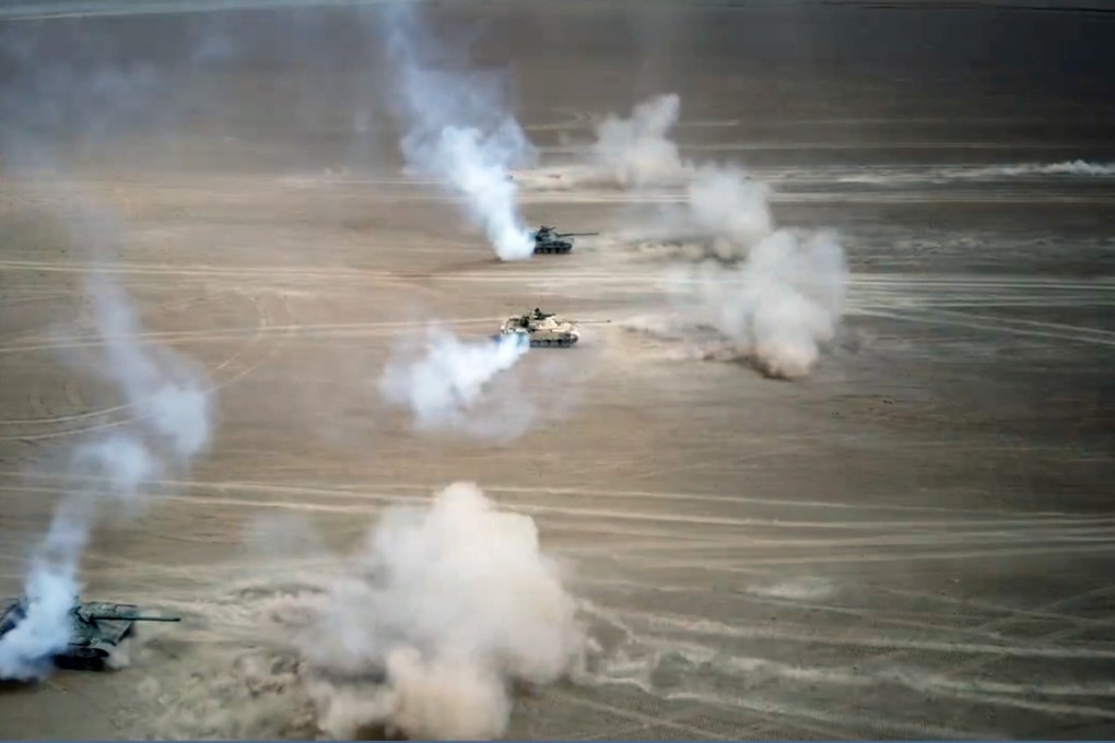 CCTV footage showed the Chinese army staging exercises in the Karakoram area after the last round of border talks failed. Photo: Handout