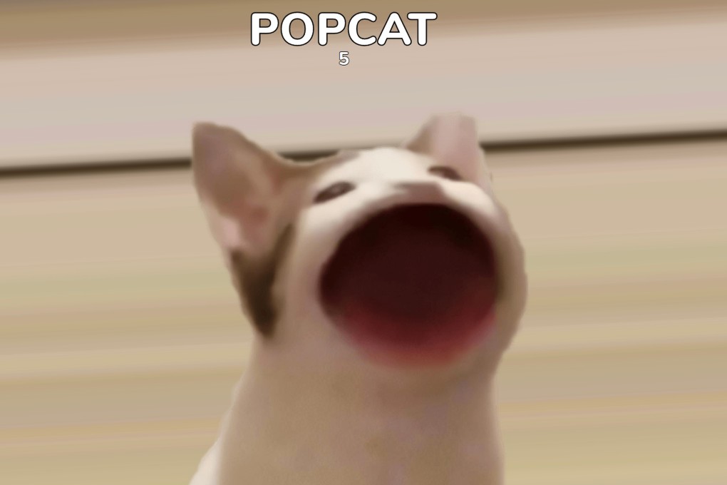 The Popcat online gaming fad simply requires players to click on a picture of a cat, which will then open its mouth into a gaping O with a pop sound. Photo: Handout