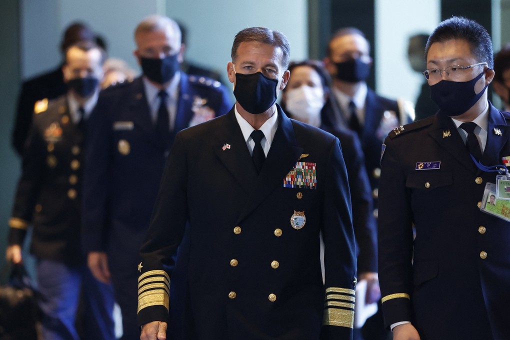 US Admiral John Aquilino, centre, commander of the United States Indo-Pacific Command. Photo: AFP