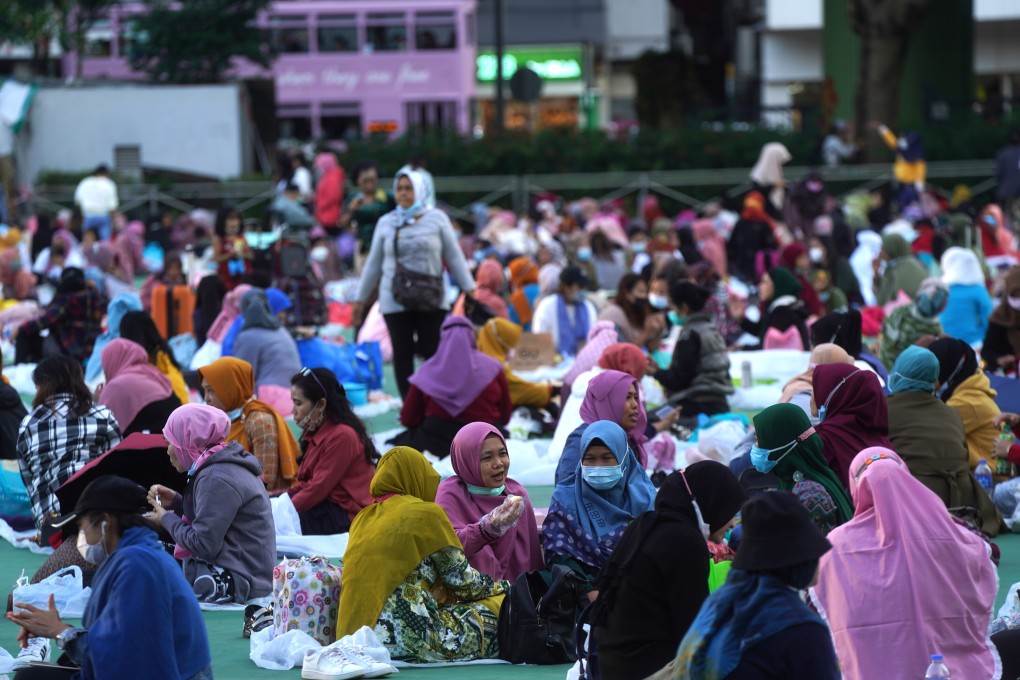 Domestic helpers at Victoria Park in Causeway Bay. Photo: Sam Tsang