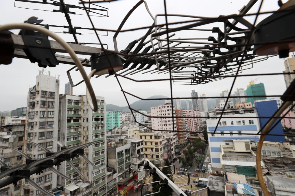 Television antenna on a rooftop in Sham Shui Po. Photo: Winson Wong