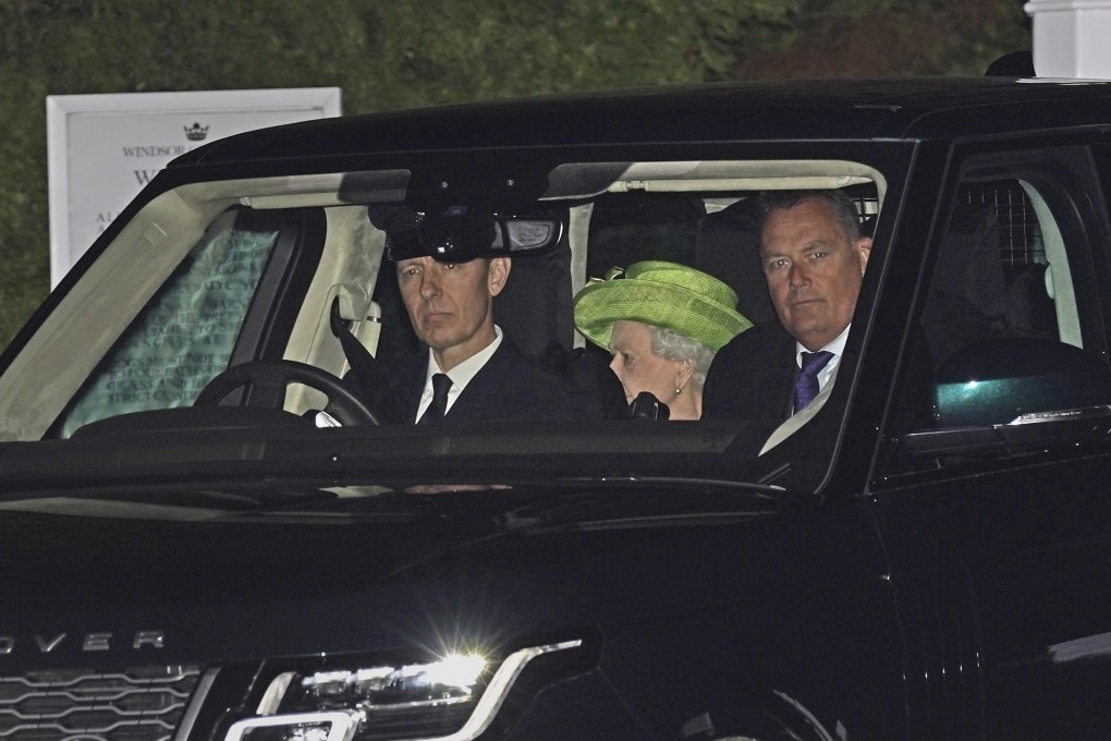 Britain’s Queen Elizabeth leaves Windsor Great Park in Berkshire, England on Sunday. Photo: PA via AP