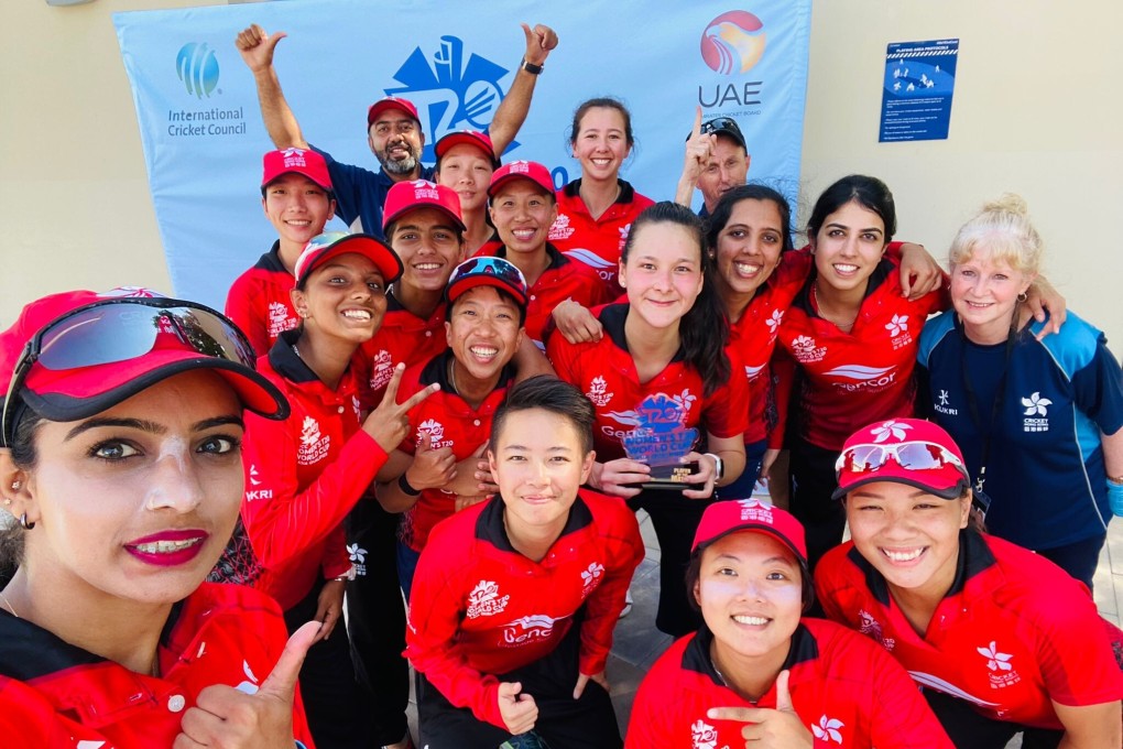 The Hong Kong women's team having fun in Dubai as they compete in the ICC T20 World Cup qualifiers. Photo: CHK