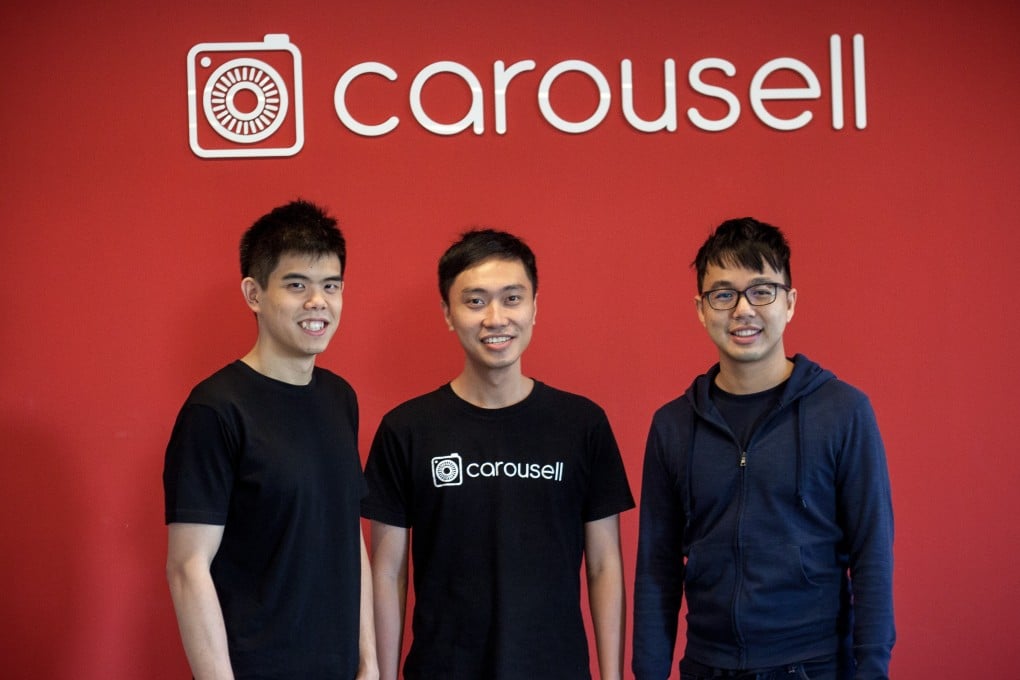 Carousell founders Quek Siu Rui, Lucas Ngoo and Marcus Tan. The Singapore-based startup raised US$35 million in Series B funding and plans to use the funds to expand into other markets. Photo: Carousell