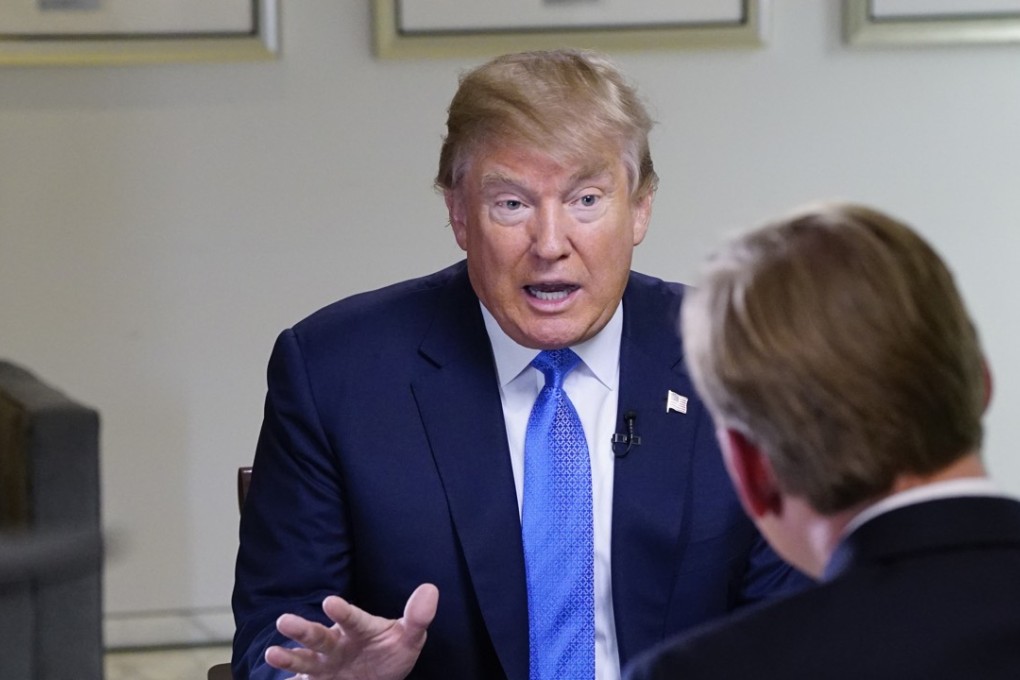 Donald Trump during an interview with John Dickerson for Face The Nation. Photo: AP