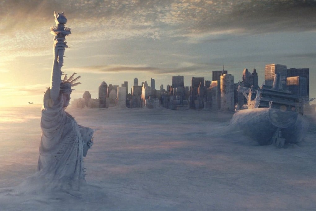 A scene from the Day After Tomorrow, in which New York was covered with ice and snow.