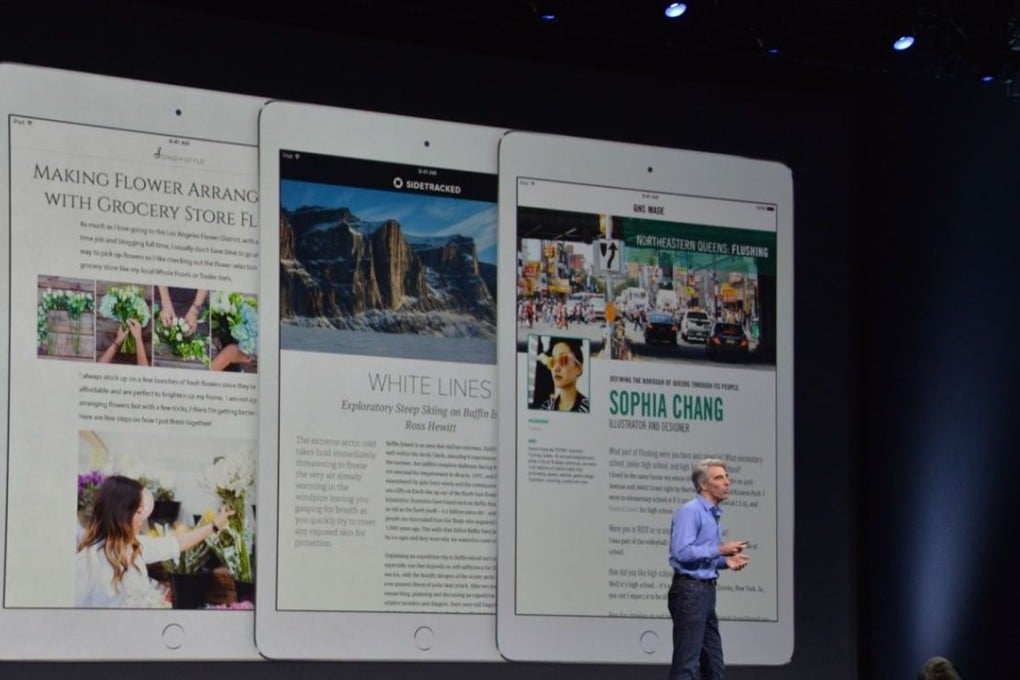 A demonstration of Apple News in iOS 9. Photo: SCMP Pictures