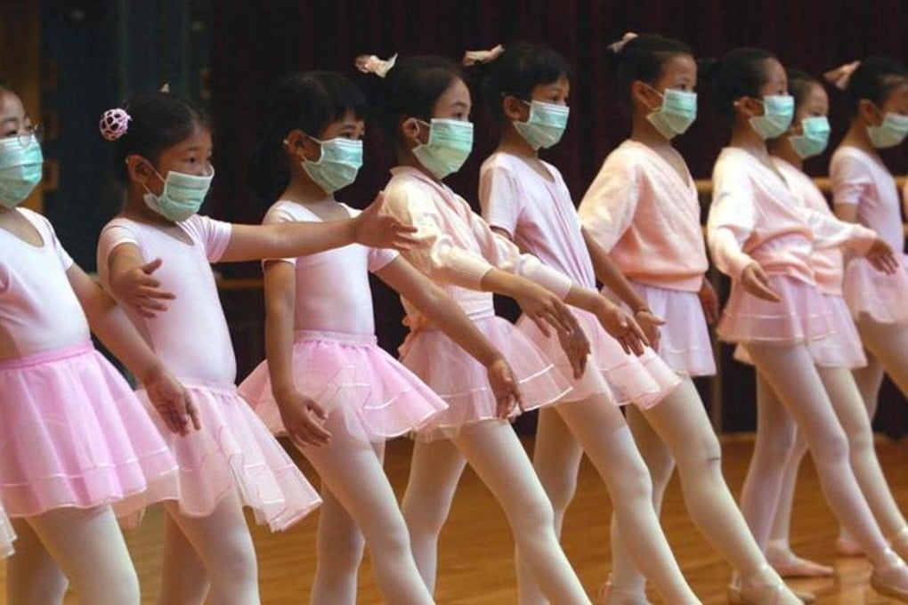 Young ballerinas in Hong Kong are shown wearing face marks in this file photo during a Sars scare in the city, which was ravaged by the virus in 2003. Photo: SCMP Pictures