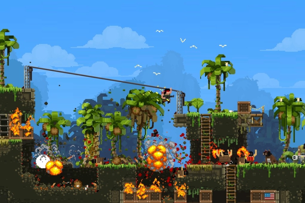 Broforce is a throwback to old-school 16-bit side-scrolling games.