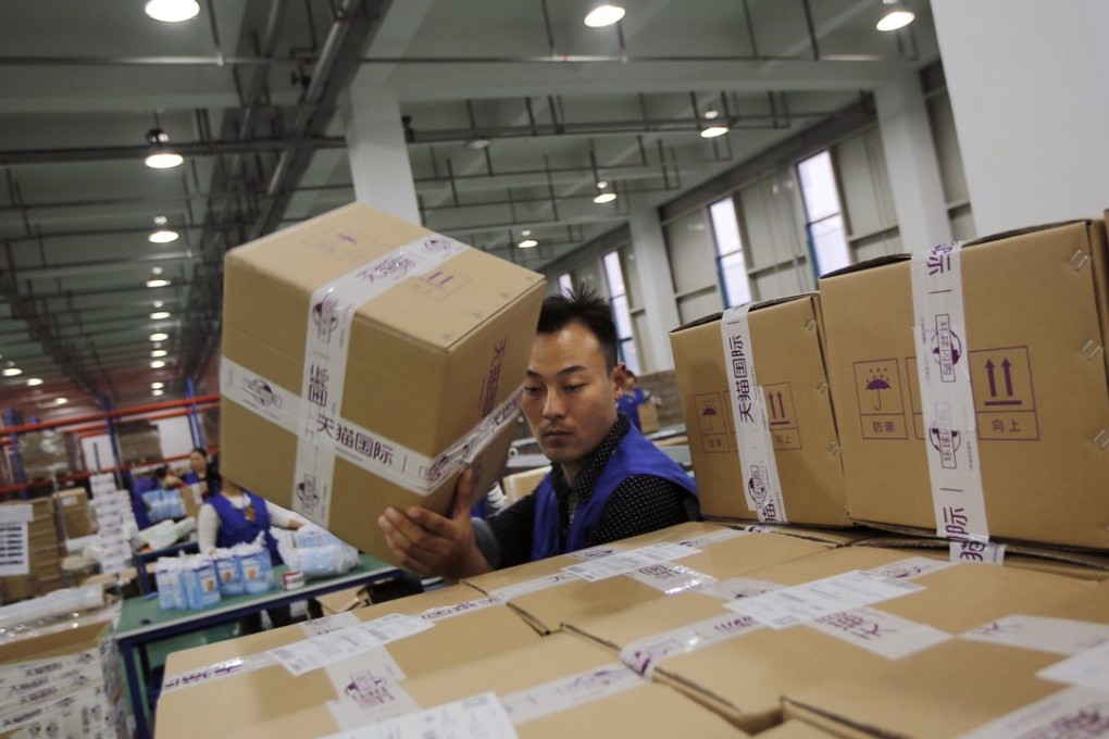 An employee works at an Alibaba Group warehouse as the logistics sector in China offers promising growth in the years ahead. Photo: Reuters