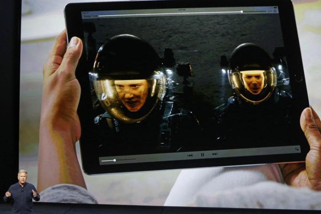 Phil Schiller, senior vice president of worldwide marketing at Apple, speaks about the iPad Pro at an Apple media event in San Francisco in September. Photo: Reuters